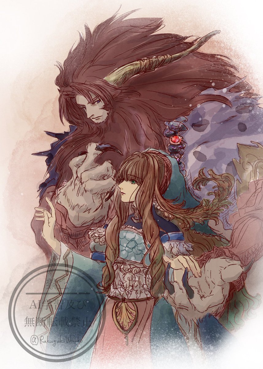 RakugakiWanko's tweet photo. #マナの新緑祭
素敵な企画に参加させていただきます！
過去絵で恐縮ですが、聖剣LOMからアーウィン&amp;マチルダ、このCPが大好きです❣️ https://t.co/sGMJACxUfI