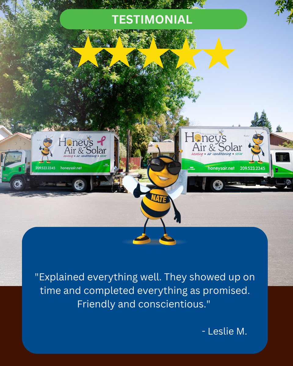 HoneysAirSolar's tweet image. 🌟🌟🌟🌟🌟 Testimonial
Your feedback keeps us motivated to keep doing our best every day. Thank you for trusting us with your HVAC needs!
We look forward to working with you again soon! 🙏

#CustomerAppreciation #5StarReview