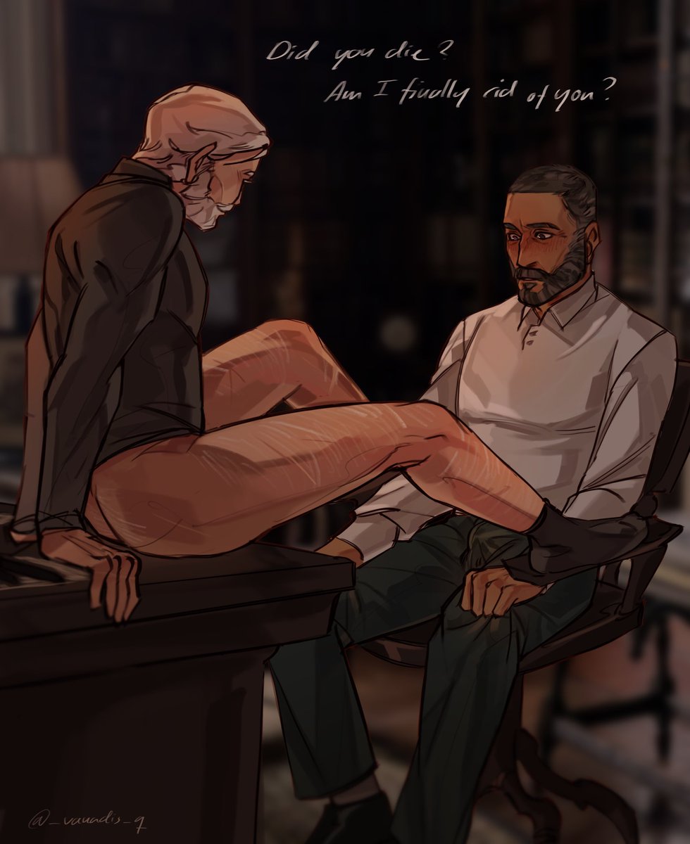 _vanadis_q's tweet photo. Several people requested Baekar modern AU and I was really inspired by a scene from a fic, so here’s Maekar trying his best to help Baelor with his “problem” (totally platonically ofc). 
Fic is in the replies :D

#hammeranvil https://t.co/1JOGA7dFC9