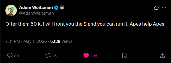 CryptoGorilla's tweet photo. The Adam effect

SupDucks back to 0.054eth https://t.co/BUvWdcrDMr