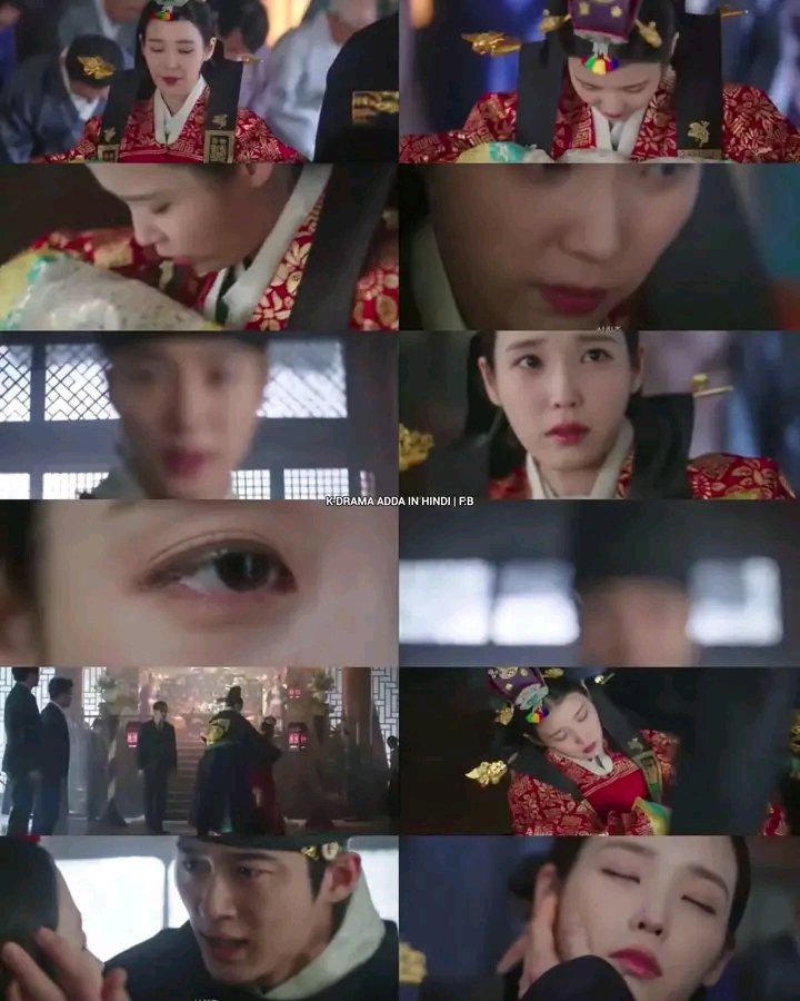 gililiya's tweet image. Huiju collapsing after being poisoned… that scene HIT HARD. The way she just fainted right in front of Wan—NO WARNING, NO TIME—just pure shock.
And WAN?? The instant panic in his eyes… you could literally see his world crashing in that moment 😭 His fear 
#perfectcrown #Kdrama