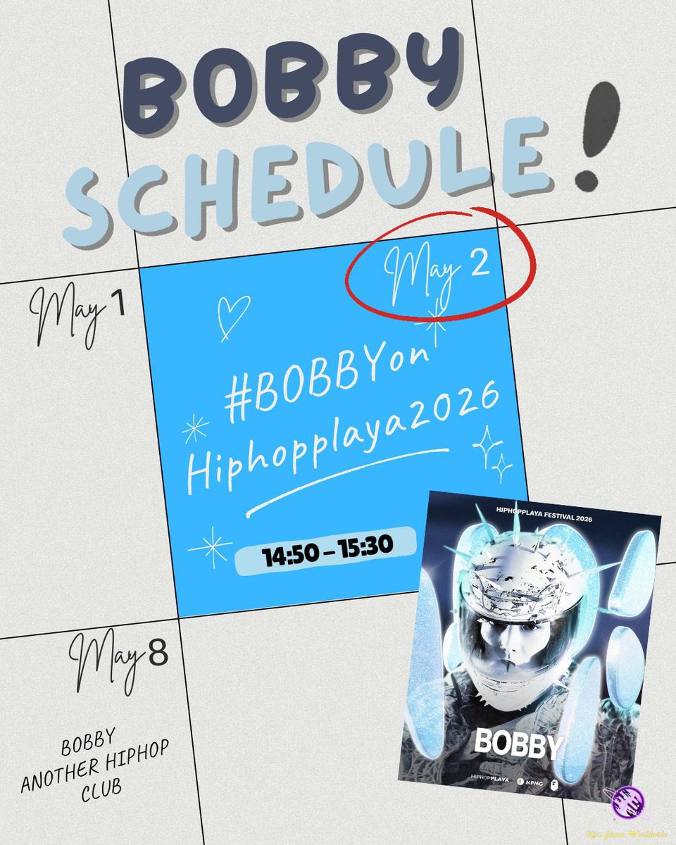 KJWworldwide's tweet photo. 📢 HASHTAG EVENT
BOBBY will be performing at Hiphoplaya Festival 2026 today! 🔥

Join us!
#️⃣ BOBBYonHiphopplaya2026
📱 Tiktok Live - Stage 10
🔗 https://t.co/aNmu0WIAsY

Hashtag starts at 14:00 KST
Performance starts at 14:50 KST

#BOBBY #바비 #iKON #아이콘 @bobbyranika https://t.co/z2Vh8QJNYo