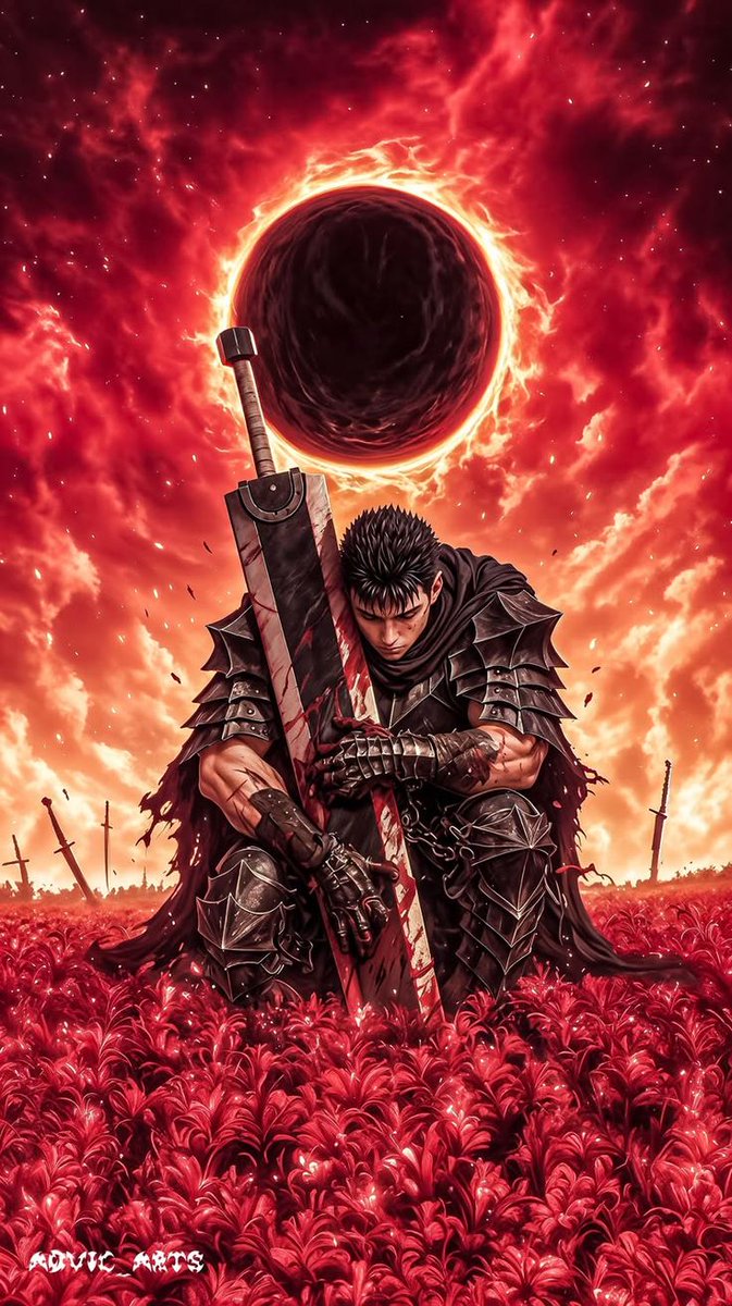 Stuffyourgifts's tweet image. LStruggling in a world of darkness, yet the sword never falls. 🗡️🩸 #Berserk #Guts #DarkFantasy