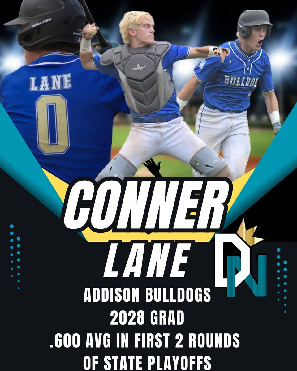 dingernationbb's tweet photo. 2028 Switch Hitting Catcher @ConnerLane1216 is off to a hot start in the first two rounds of the Alabama High School Playoffs. Conner is hitting .600 with 4 RBI helping Addison advance to Round 3! @PrepBaseballAL #dingernation⚾️ https://t.co/ZbCtqxlZXA