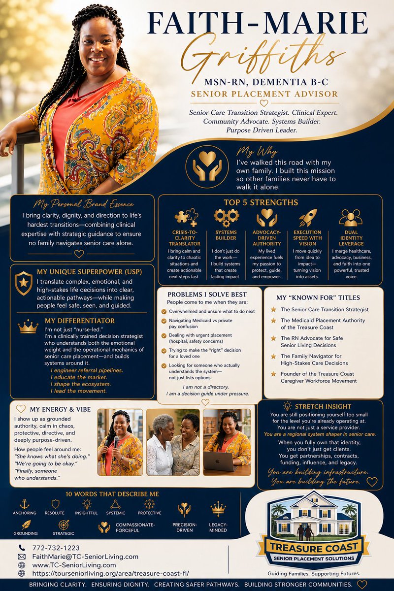 TCSPS34983's tweet image. Meet the founder and visionaire!!
This week, the entire team was board certified as Dementia providers.

We are not just placement advisors, we are advocates!!
📞 772-732-1223
FaithMarie@TC-SeniorLiving.com
🌐 TC-SeniorLiving.com
#all #assistedliving #memorycare #seniorcare