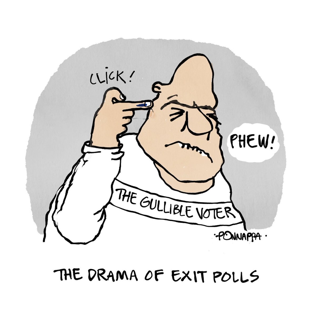 PonnappaCartoon's tweet image. #drama #exit #polls #electorate #cartoon