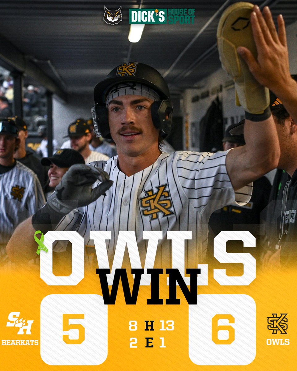 KSUOwlsBaseball's tweet image. Good Friday night at the yard! 😁

#BeDifferent | #HootyHoo