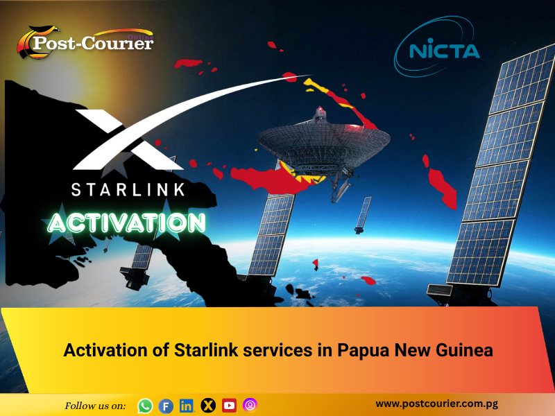 postcourierlive's tweet image. #TOP: The National Information and Communications Technology Authority announced today, Saturday, May 2, 2026, that SpaceX has officially activated its Starlink satellite broadband services nationwide, effective as of 8:00 am.

Read full article here: ( postcourier.com.pg/nicta-announce… )