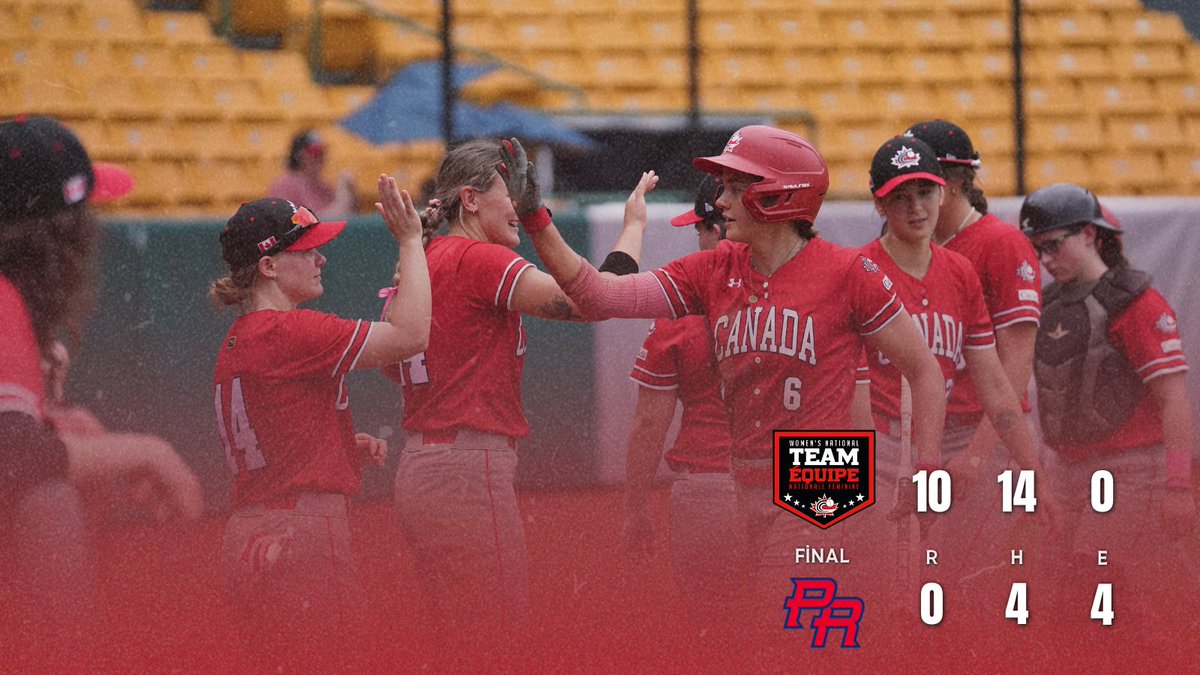 BaseballCANWNT's tweet photo. FINAL SCORE. 🔥

#BaseballCanada #WNT #WomensBaseballWorldCup🏆 https://t.co/UkOPfULHX8