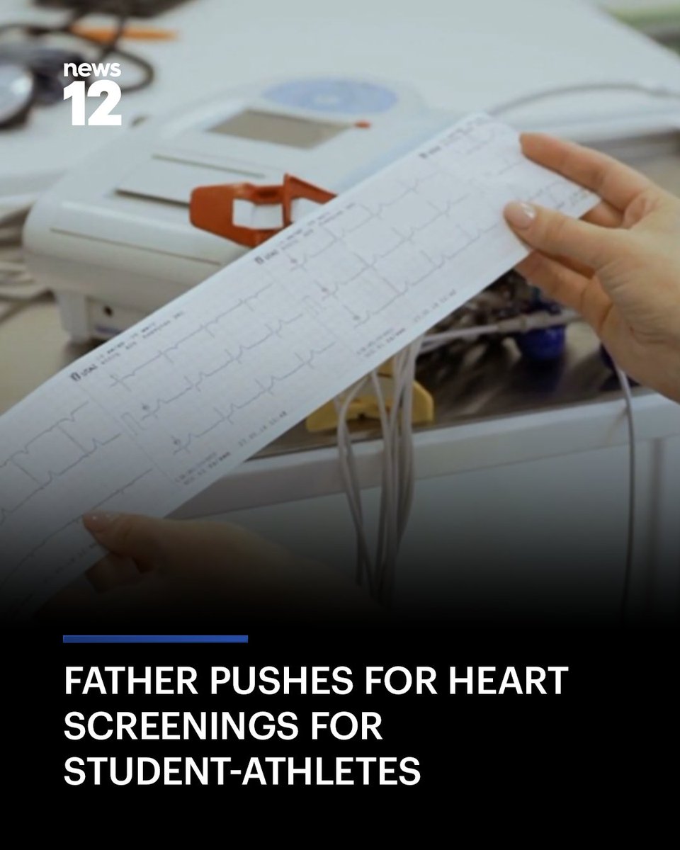 News12CT's tweet image. HEART SCREENINGS: A father is taking his fight to require heart screenings for most student-athletes to the CT state capitol. But he’s running into opposition from a surprising group – doctors.
READ MORE: bit.ly/4tasSGw

#News12 #HeartHealth #StudentAthletes