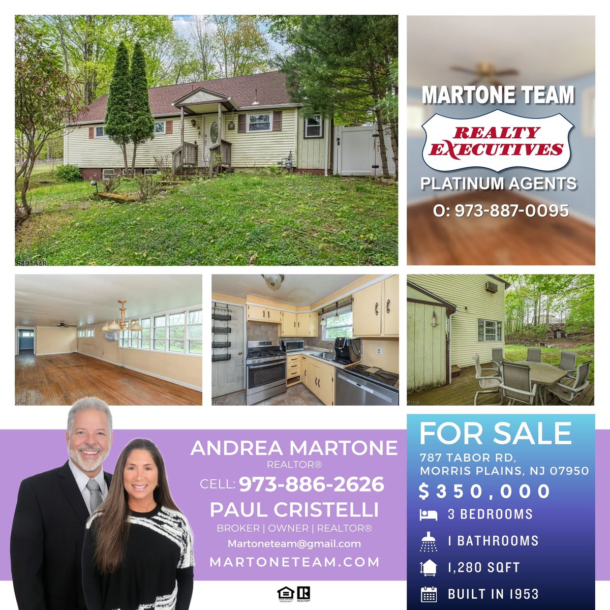 ANDREAMARTONE's tweet photo. OPEN HOUSE🏡
Saturday, May 2nd from 1 to 4 stop by at 787 Tabor Rd. in Parsippany🏡 #martoneteam #openhouse https://t.co/xuLpwLHTIR