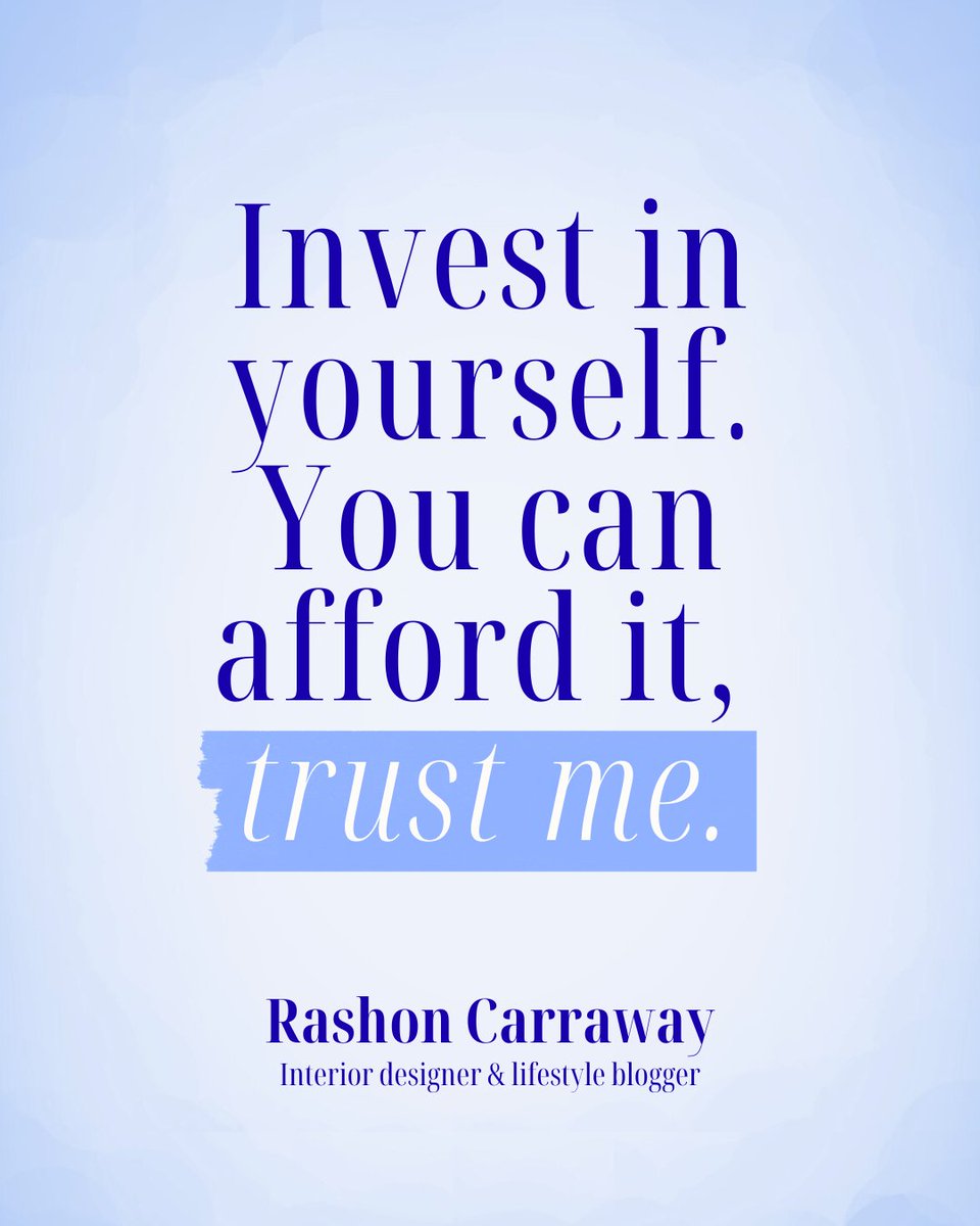 HomeLoansWJohn's tweet image. “Invest in yourself. You can afford it, trust me.” 😉
— Rashon Carraway

 #inspiring #inspirational #quote