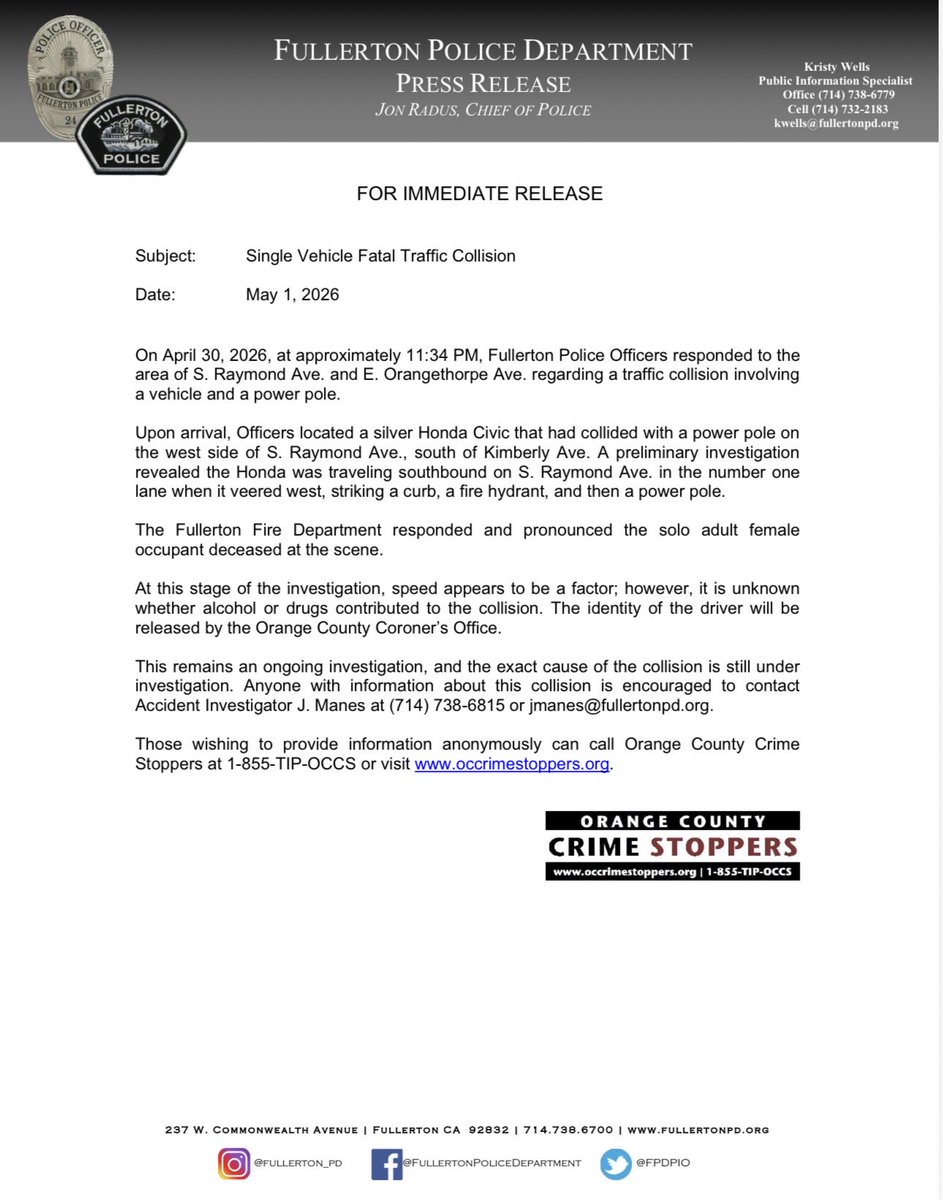 Fullerton PD tweet media