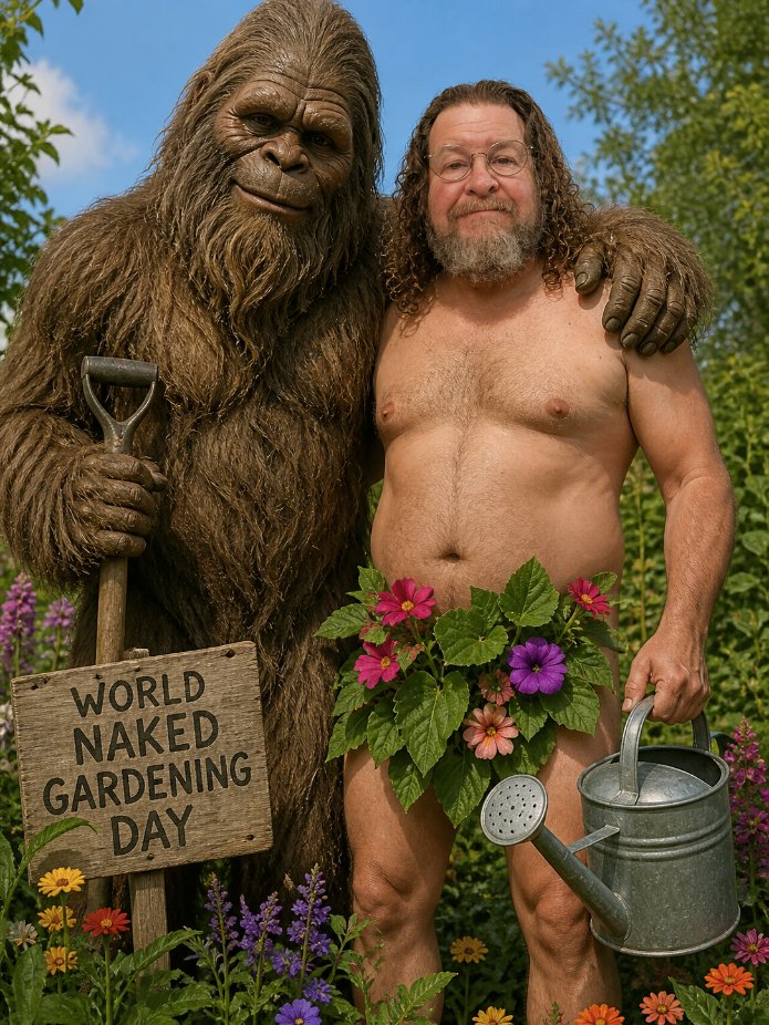 richisaacs's tweet photo. NOTICE: Tomorrow (Saturday, May 2nd) is World Naked Gardening Day. 
DO NOT VISIT MY HOUSE WITHOUT CALLING AHEAD!!!
(I don't want to have to explain myself again this year...) https://t.co/wzFSCZ2AGM