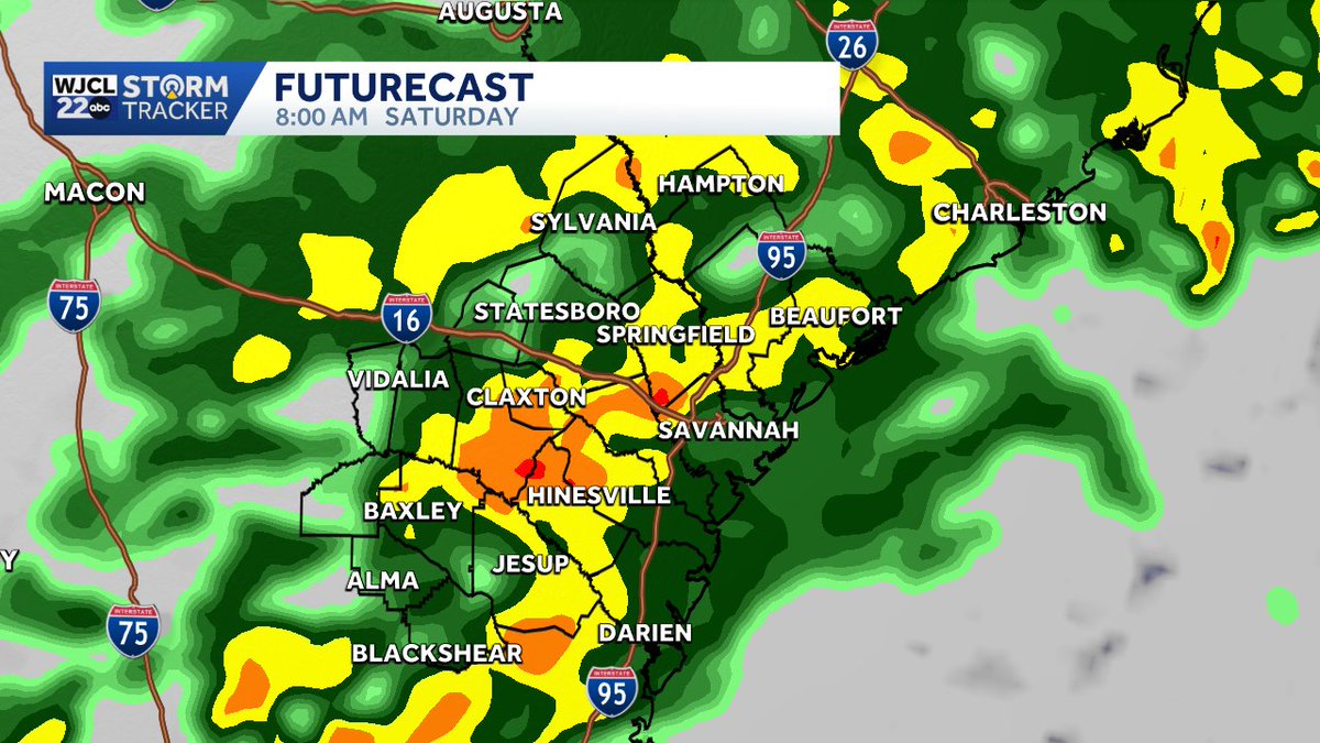 jnelsonWJCL's tweet image. Saturday morning looks wet! Just what we need to help put a dent in the ongoing drought. #Savannah