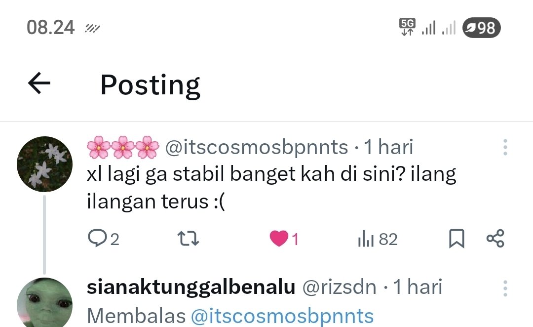 rizsdn's tweet photo. @itscosmosbpnnts Cuma 1 bar, tiap hari kaya gini kak https://t.co/TuNcwb1ADB