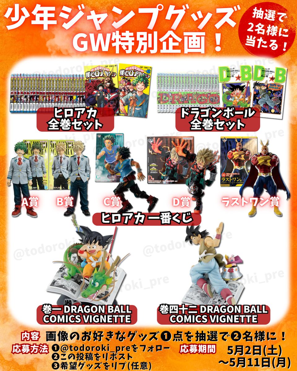週刊少年ジャンプ　創刊20周年記念　非売品　置時計　当選　抽選 ドラゴンボール ⋰ 📢#少年ジャンプ GW特別企画！✨ ＼⋱ 画像のお好きなグッズを 抽選
