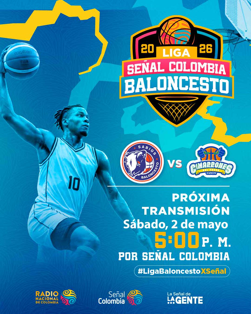 RTVCnoticias's tweet photo. #LigaBaloncestoXSeñal 🏀 ¡Las emociones de nuestra Liga Señal Colombia de Baloncesto continúan en el Sistema de Medios Públicos! Disfruta del juego entre Sabios y Cimarrones, en directo por nuestra plataforma streaming de @rtvcplay https://t.co/QedLdL6J3l