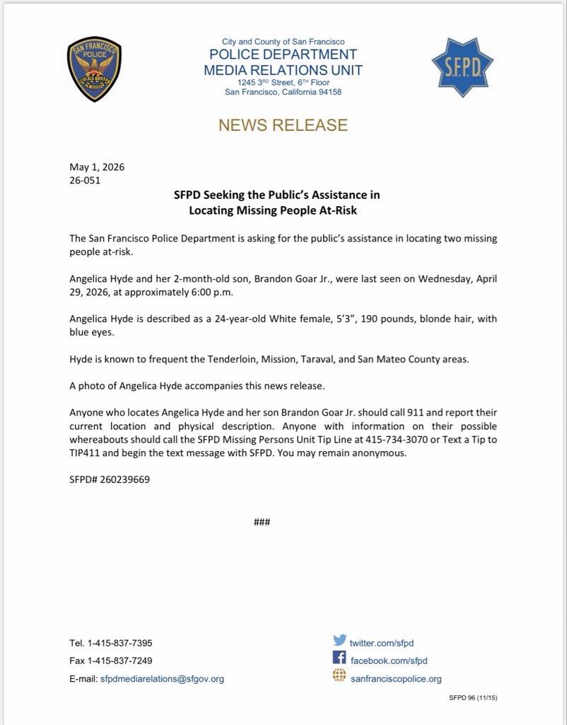 San Francisco Police tweet media
