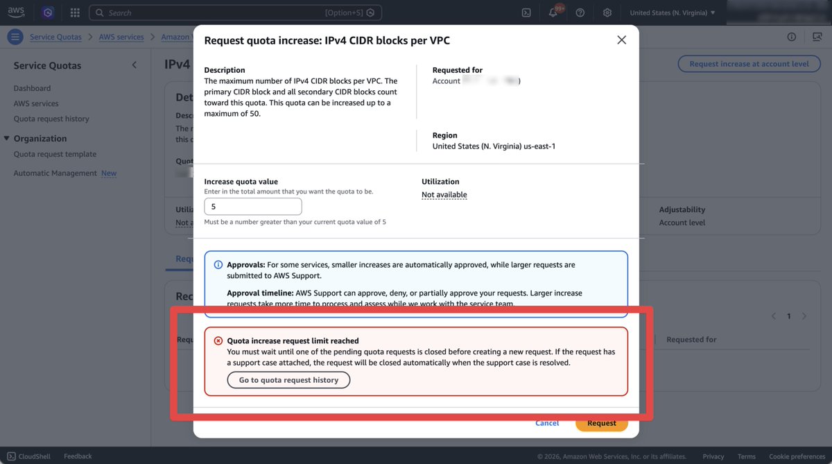 Did you know AWS has a quota for quota increase requests???