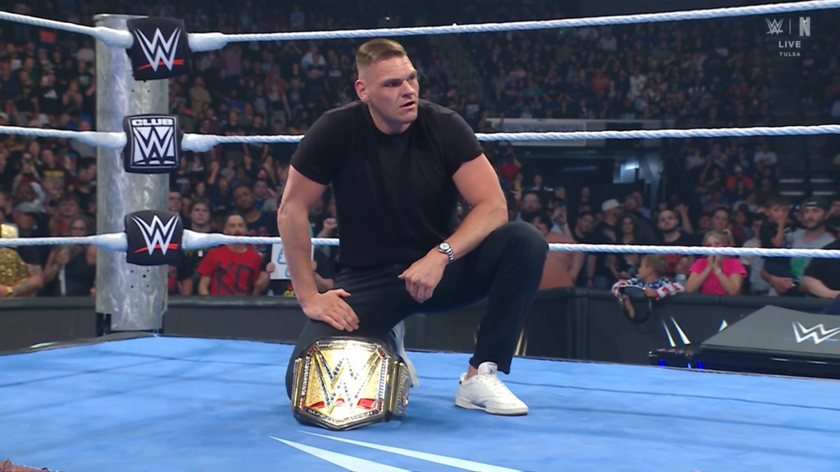 SanchoWest's tweet image. Gunther ....does look good with the title.....

#Smackdown