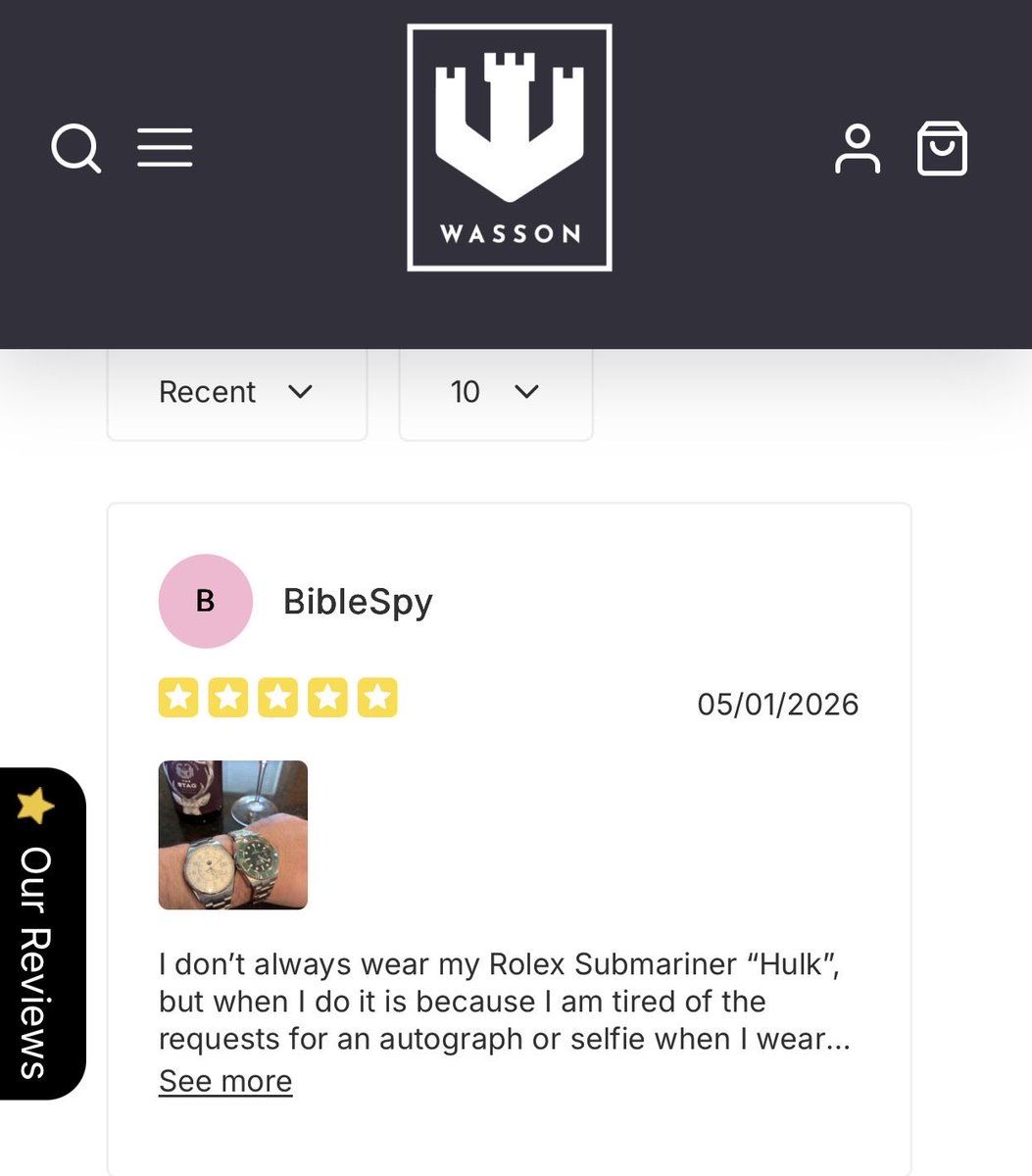 BibleSpy's tweet photo. While I don’t normally write product reviews, when I do I try to have fun.  @WassonWatch https://t.co/a66OcFaSzt