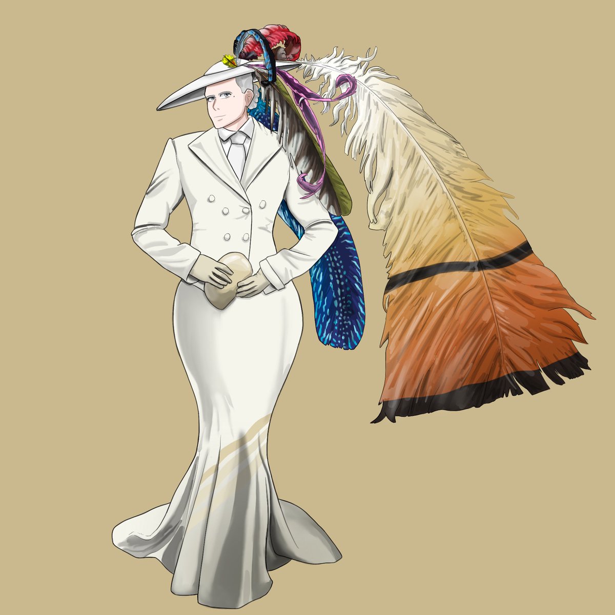Creather1's tweet image. #outfit #model #look #fashion #ropa #plumas #animestyle #digitaldrawin #ilustration #art