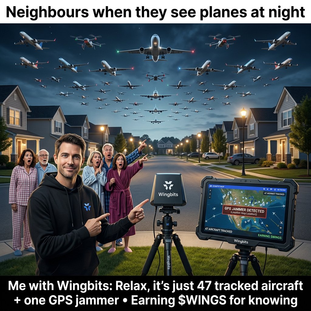 rockiedegen's tweet photo. $WINGS meme entry for the @Wingbits x @adreva_network contest!
Real-time sky tracking + passive $WINGS rewards while planes fly overhead 🔥
Who else is farming the skies?
#WINGS #Wingbits #MemeContest https://t.co/Ygf1KwIG5w