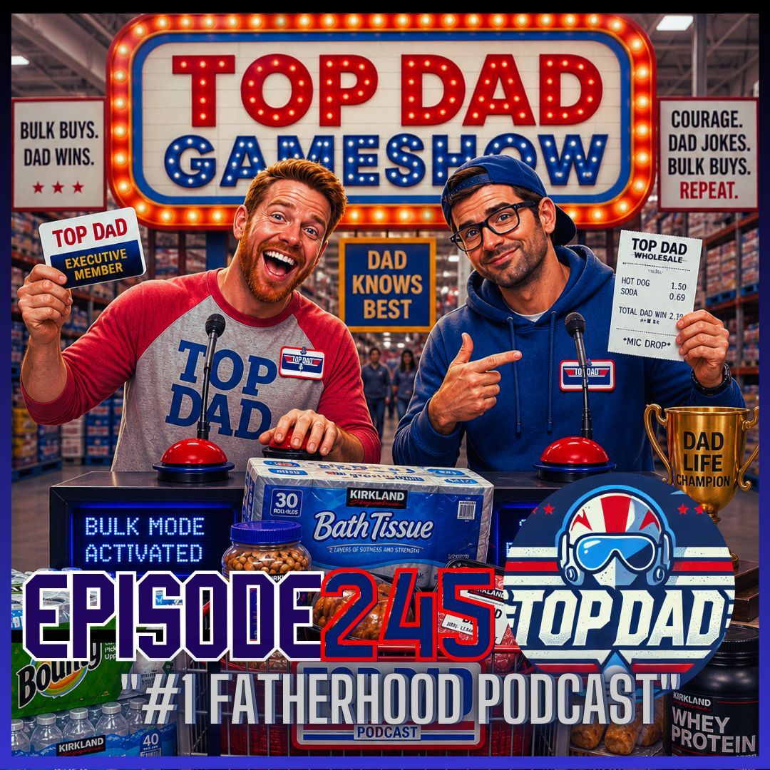 TopDadpod's tweet image. Ep. 245 🛒🐕
Rufio vs Snape, Ken vs a giant dog, Costco meal hacks &amp;amp; dad fitness reality checks.

Bulk buys. Big laughs. Slight chaos.

#TopDadPodcast #DadLife #DadJokes
