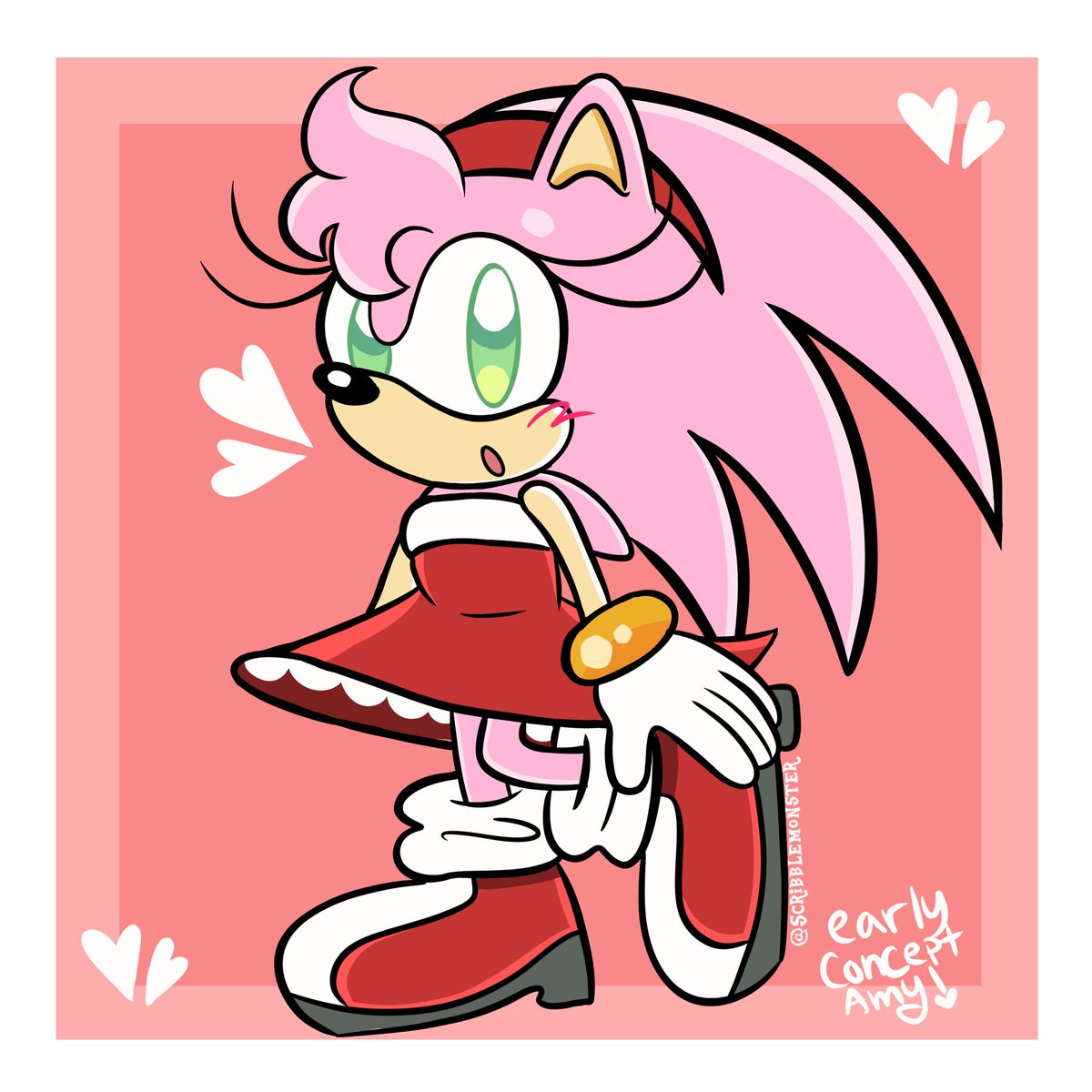 Scribble356's tweet photo. Early concept Amy is so precious 
#Amyrose #sonicthehedgehog https://t.co/FbBH9lqQl0