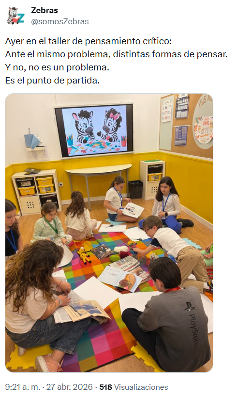 PabloGrueso's tweet photo. Enseñar a niños con altas capacidades a pensar mejor. 
La esperanza siempre nace en una academia. 
@somosZebras https://t.co/rJNJ02ofTa