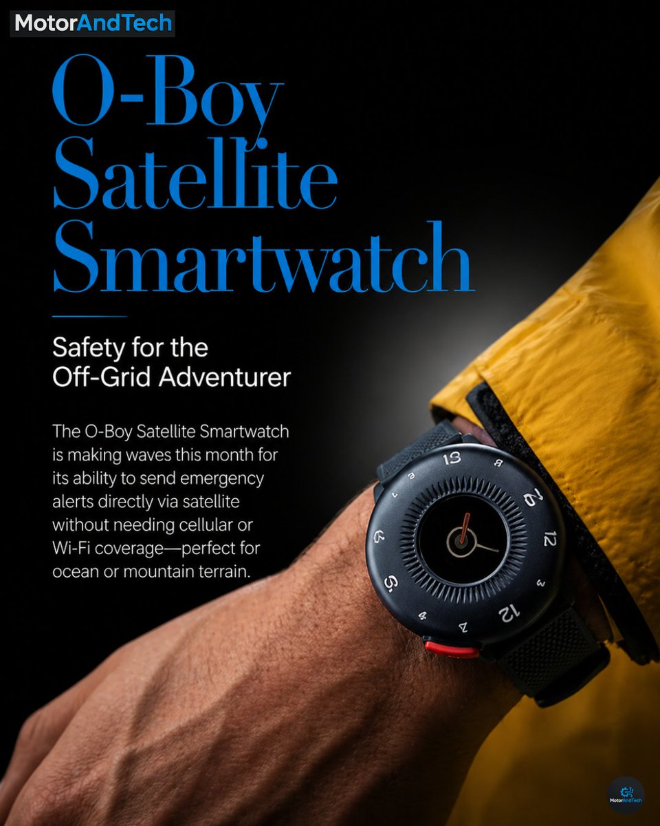 Motorandtech's tweet image. O-Boy Satellite Smartwatch — No Network? No Problem! 🛰️⌚ 

This smartwatch can send SOS alerts without internet or signal 🚨 — a GAME-CHANGER for travelers &amp;amp; adventurers

 #motorandtech #Smartwatch #TechInnovation #Gadgets #FutureTech