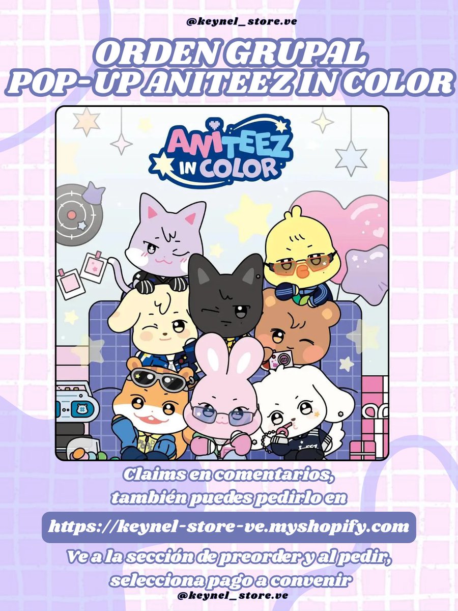 Keynelstoreve's tweet photo. 🎨🎨 GO  POP-UP ATEEZ X ANITEEZ 🌠 ANITEEZ IN COLOR 🎨 

💙 Estado: ABIERTA 
📅 Deadline: 16/05/2026 en la mañana.

⚠️  Primer pago en las imágenes. 

🌟 La Go es de 4 Pagos: Ítems + 2 Envíos (KOR-EE.UU-VLZA)+ Gom fee

⚠️ PRE-ORDER: 01/05 al 20/05.

(Siguiente hilo + info) https://t.co/AnYUctoEbf