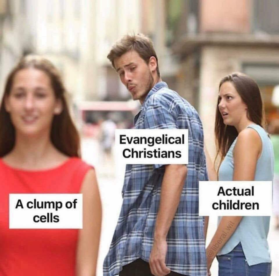 ap528018635's tweet photo. Of course the Pro “Control Your Body &amp; Your Freedom” Party @GOP DGAF about actual *children*…only dividing cells in a woman’s uterus.

They DGAF about ensuring *real children* have food, housing, medical care, clean water, clean air, ….
#GOPhatesAmericans
#GOPhatesLiberty https://t.co/LeklPboHOI
