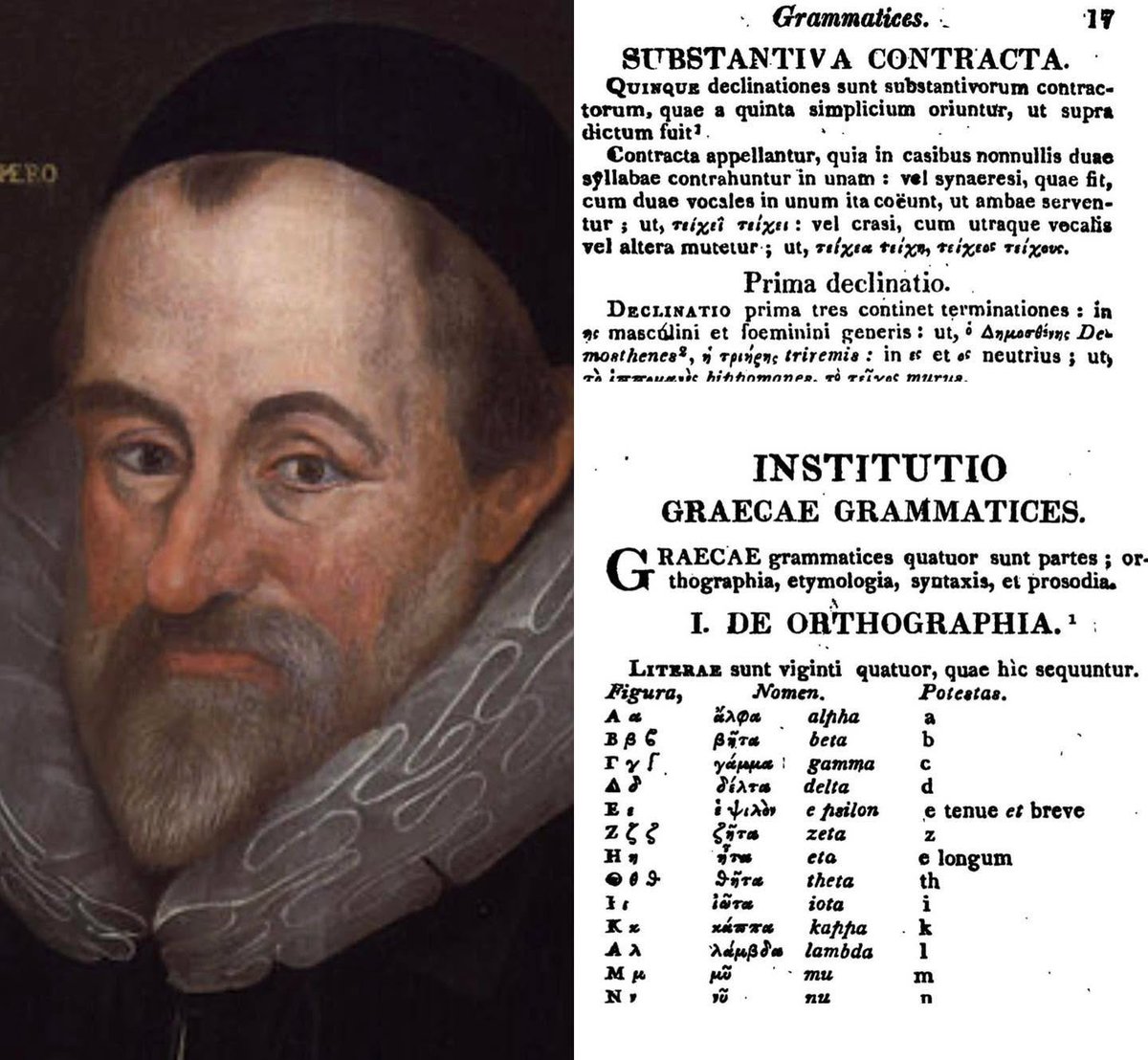LeightonLib's tweet photo. Dunblane's historic Leighton Library has 1632 edition of "Institutio graecae grammatices compendiaria : in usum regiae scholae Westmonasteriensis" by English antiquarian, historian, topographer, &amp; herald William Camden, born #OnThisDay 1551 https://t.co/CZXon74siM