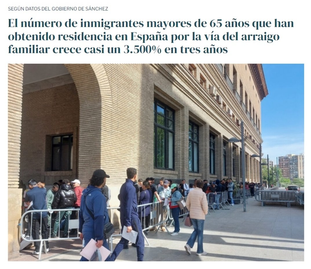 El número de inmigrantes mayores de 65 años que ha obtenido la residencia en España ha crecido un 3500%🤔
👉 Pregunta: ¿No venían a pagarnos las pensiones?

📢 En España ya se gana más cobrando el mínimo vital que trabajando🤔 

📢 QUE PUEDE SALIR MAL‼️
astillas4.blogspot.com/2026/05/por-qu…