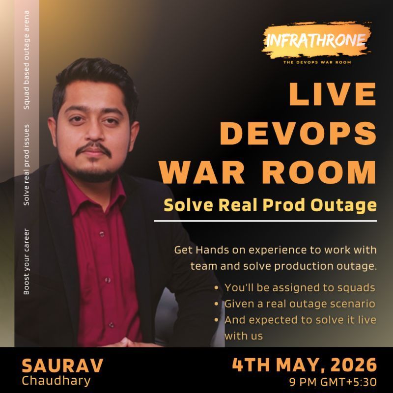 sauravstwt's tweet image. Want to join the live session and troubleshoot with us?
🚨 Comment "DevOps", I’ll send link directly to your DM. Free for 1st 50 users..

#DevOps #Kubernetes #InfraThrone #RemoteJobs #CloudEngineering
