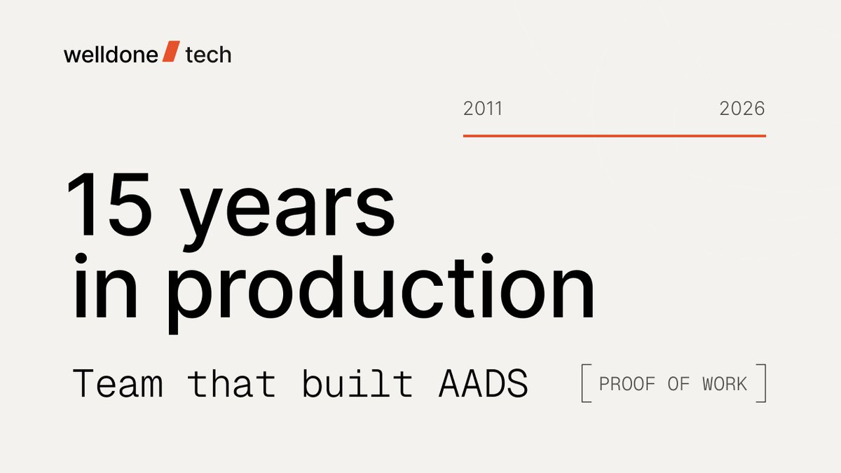 welldone_tech's tweet photo. The team you'd hire from Welldone is the same team that built AADS @aads_network

Running since 2011. 314M+ daily impressions. Still on the stack our engineers maintain today.
Slise, DexRanger, Linkko - all in-house, on the same system.

Most agencies learn Web3 on your project. We don't. We know the compliance traps, the wallet integration patterns, the payout flows - because we've been running a live crypto ad network for 15 years, not reading about one.

https://t.co/dDvp6AoYGf