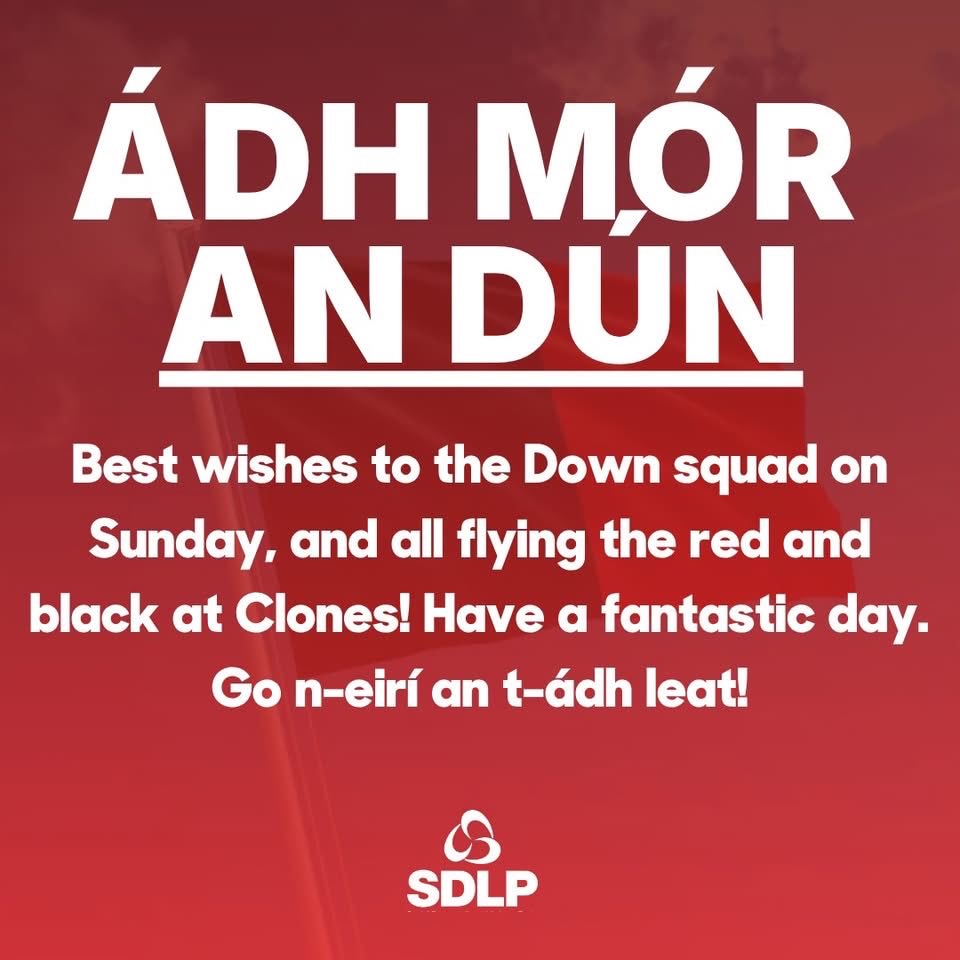 PatCatney's tweet photo. Up Down. We know it won’t be easy, going to school in St Paul’s Lurgan I learnt from an early age the rivalry between Down and Armagh, have a great day everyone in Clones and get back home safe. https://t.co/Indt0Mci6f