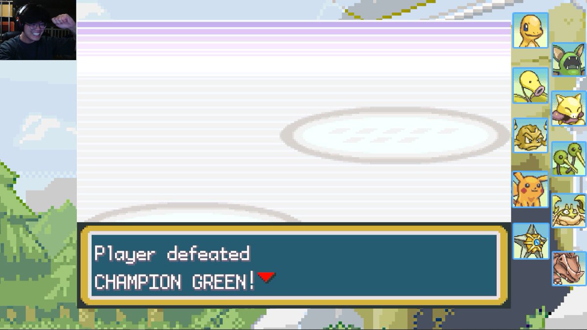 mazicion's tweet photo. i beat pokemon FireRed with *ONLY* UNEVOLVED SHINY POKEMON and without overleveling 

(i did use recovery items tho lol)

LETS GOOOOOOOOOOOO https://t.co/X0fTD3yUha