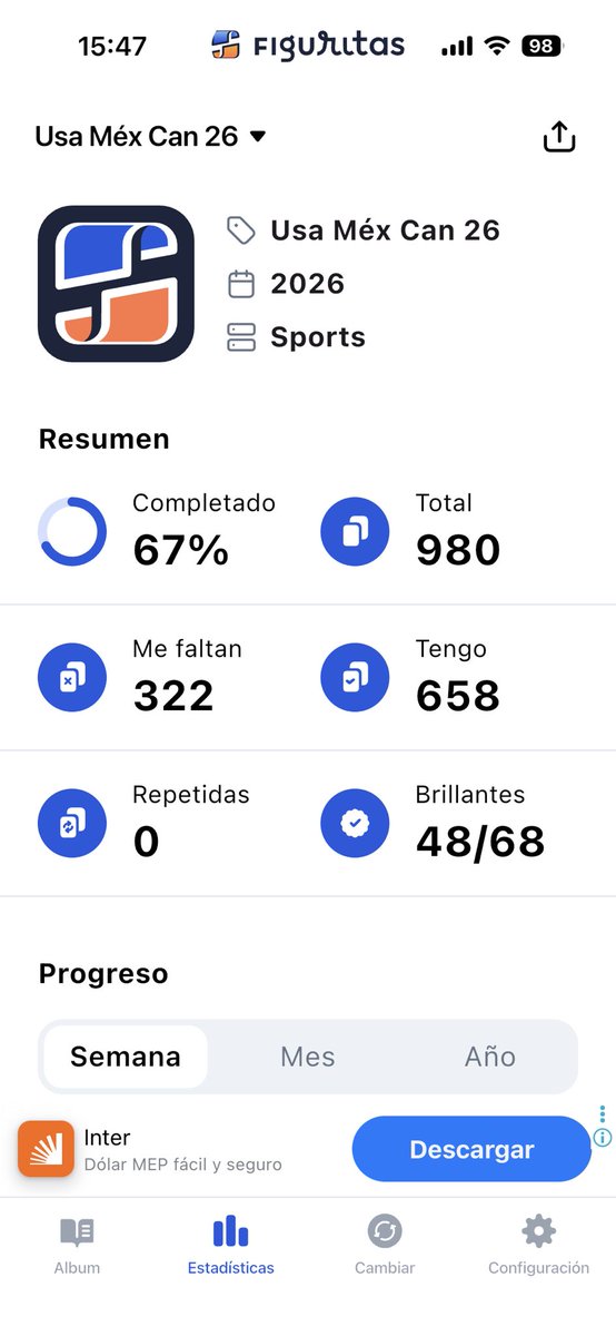 ValenSiecola's tweet image. Así estoy hoy Viernes 1/5 #albummundial #panini