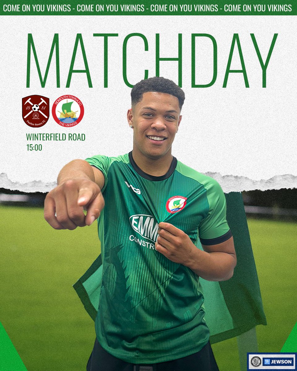 SidmouthTownAFC's tweet image. Match Day 😍😍

It’s the big one! 🏆

🏆 @_WesternLeague_ Play Off Final
🗓️ Saturday 2nd May
🆚 @PaultonRoversFC 
🏟️ Winterfield Road
🕒 15:00 KO
🚌 Supporters Coach departure: 10:30

@swsportsnews 

#UTV💚 #Vikings