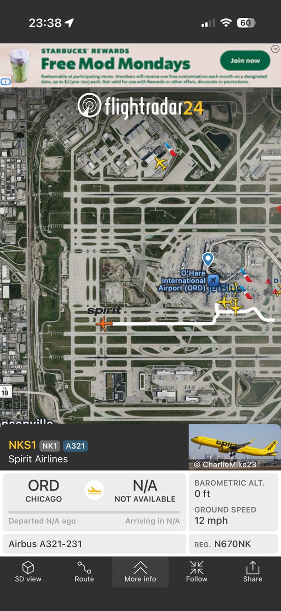 Mecholix's tweet photo. RIP spirit airlines, this is the last flight able to be tracked, will forever miss the memes, o7 https://t.co/Bopx54iKdi