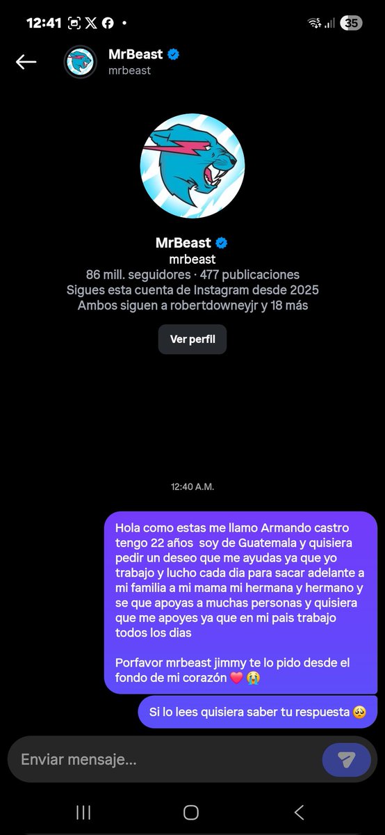 Castro_2404_'s tweet photo. @MrBeast I'M ASKING YOU WITH ALL MY HEART 🥺😭❤️ https://t.co/Ml05kevinN