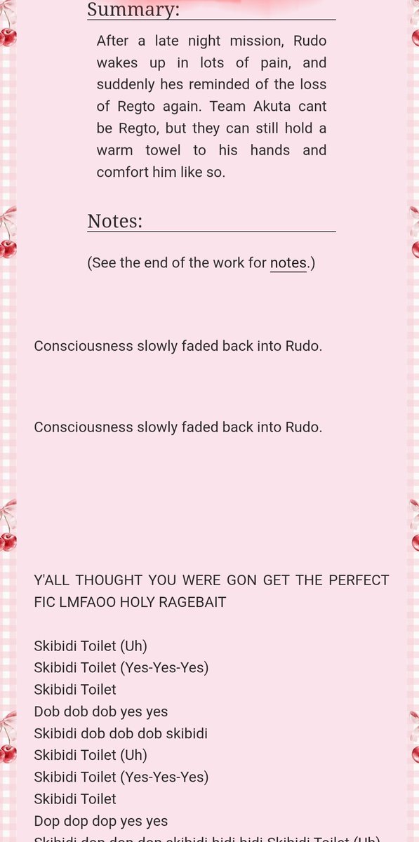 Artibalism's tweet photo. Came across the most annoying ass thing on ao3, and ofc is from a gachiakuta fic https://t.co/efhKPPKCfT