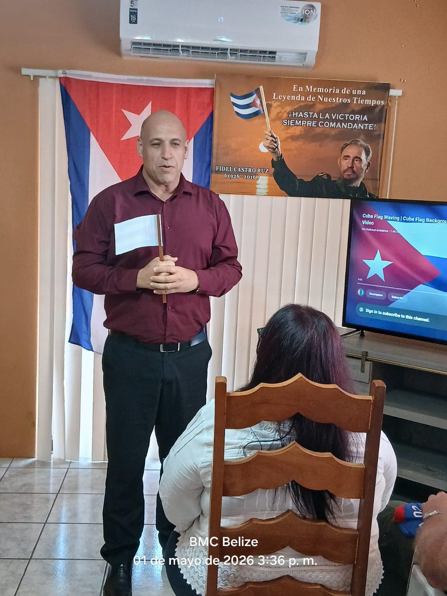 embacubabelize's tweet photo. El Viceministro Primero del CITMA, RudyMontero, participó en el acto central por el 1ro de mayo de la Brigada Médica Cubana en Belice. Acompañado por la Embajadora de Cuba, la Jefa Nacional de la Brigada Medica y la delegacion de altos funcionarios del CITMA. #LaPatriaSeDefiende https://t.co/SWuEUCV73S