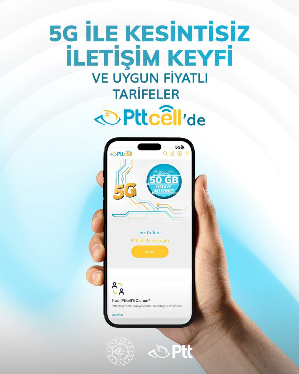 PTTKurumsal's tweet image. #5G’nin yüksek hız keyfini Pttcell ile keşfedin!

Siz de Pttcell dünyasına adım atarak faturalı ya da faturasız tarifeler arasından ihtiyacınıza en uygun olanı seçebilir, avantajlı fiyatlardan yararlanabilirsiniz.

Detaylı bilgi için ➡️  pttcell.com.tr