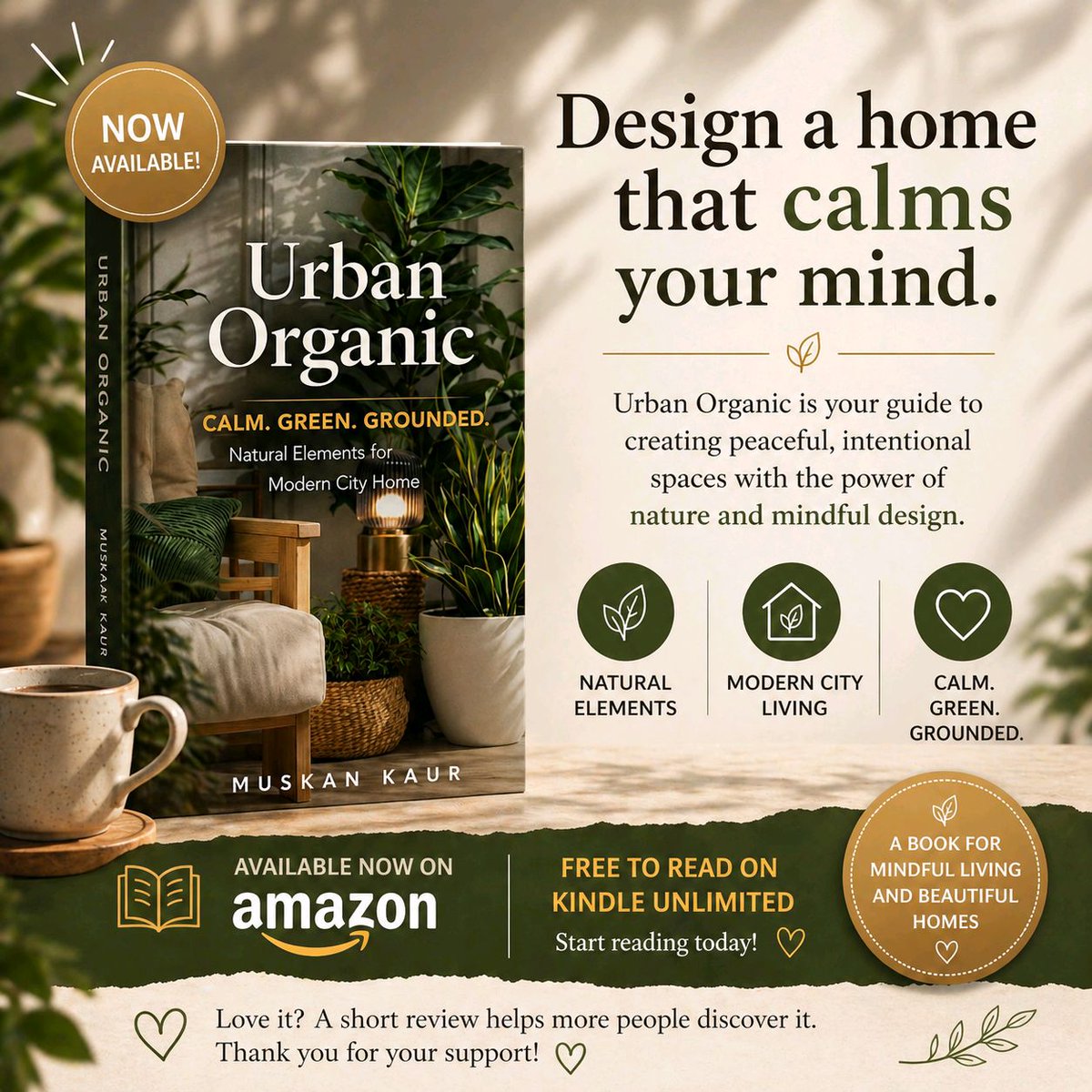 msodi31's tweet photo. Urban Organic" is your guide to creating mindful and serene spaces amidst urban moments 🌱! Available now - let nature inspire your lifestyle. Dive into the journey today! #UrbanOrganic #InspiredLiving #BalanceInDesign https://t.co/LKWrdXKs7w