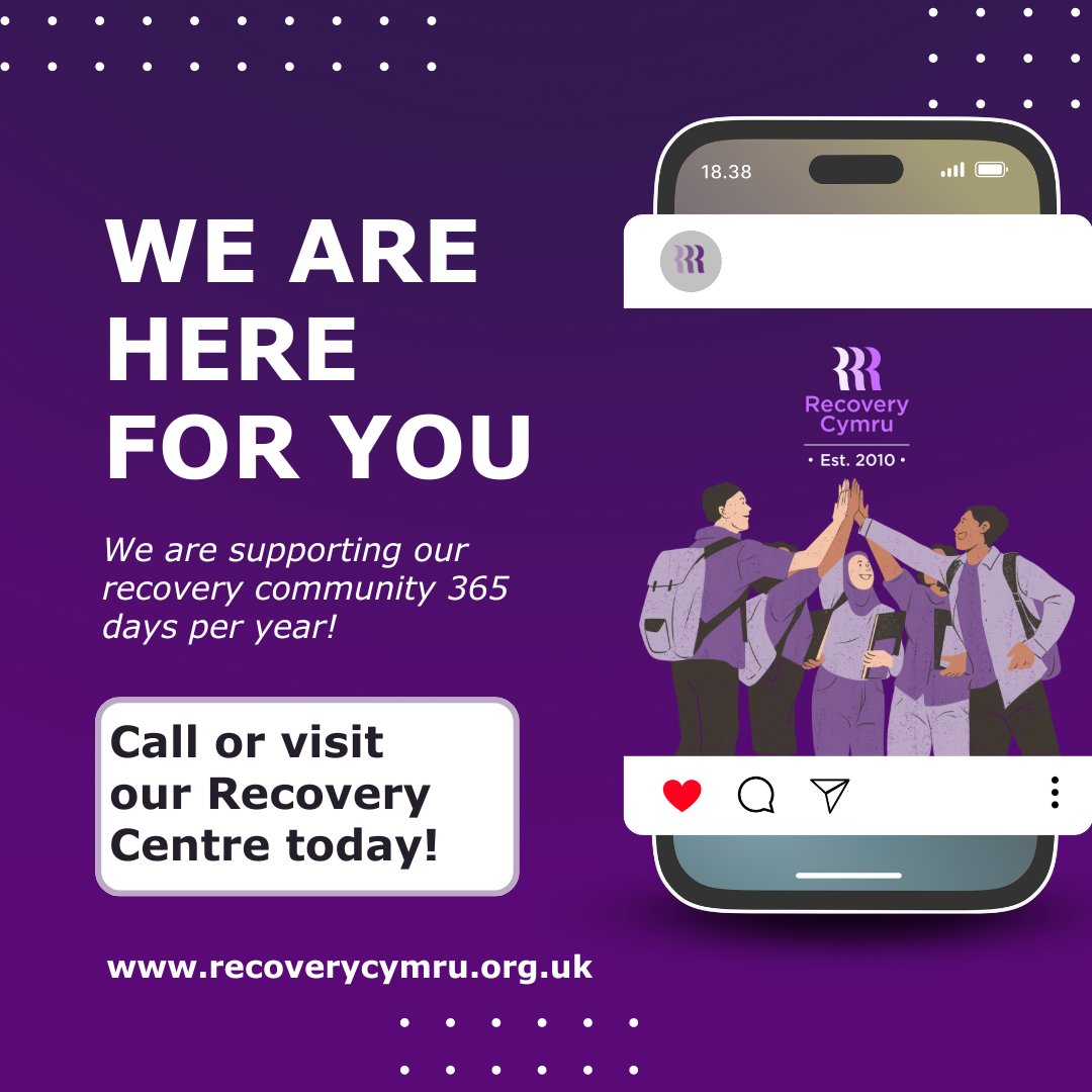 RecoveryCymru's tweet image. Looking for a friendly chat and some support? Call 02920 227 019 or come into the Cardiff centre today between 9am-5pm and connect with a member of our team #SwipeOutStigma #PeerPowerCymru #Recovery #Cardiff #TheVale #Wales