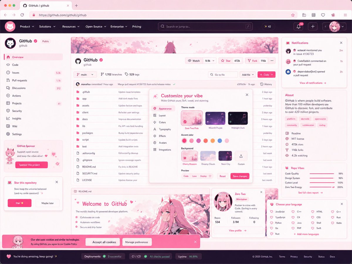 PrincessAzraiel's tweet photo. what if I built Github? https://t.co/amb707nU5R